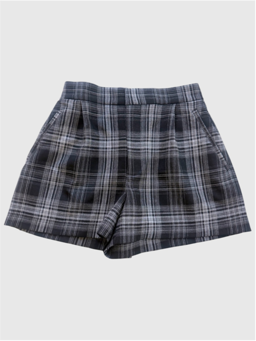 Abercrombie & Fitch Plaid Shorts Black/Light Gray Size XS